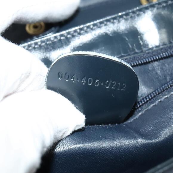 GUCCI Shoulder Bag Leather Navy Gold - Picture 12 of 16